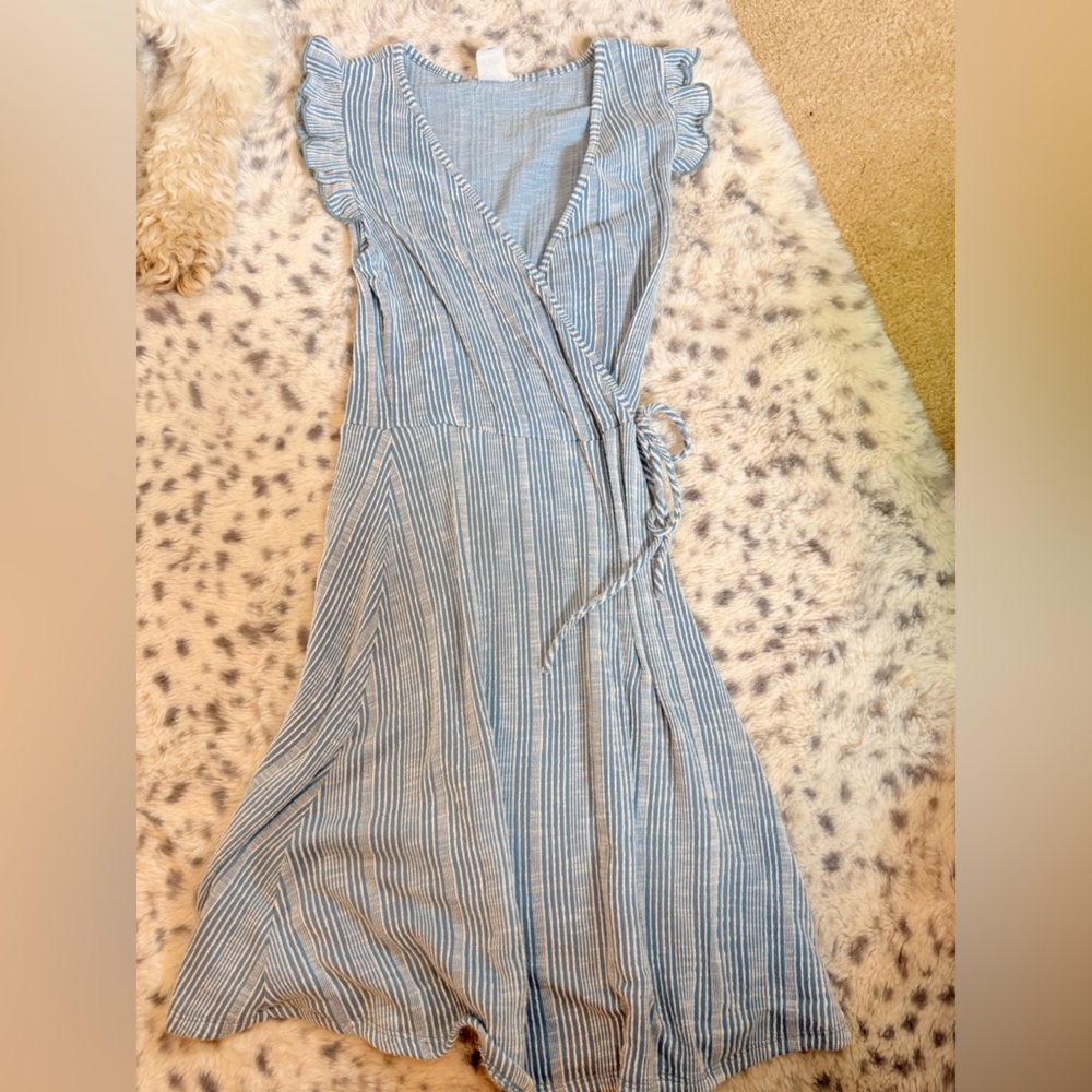 Blue Striped Maxi Dress